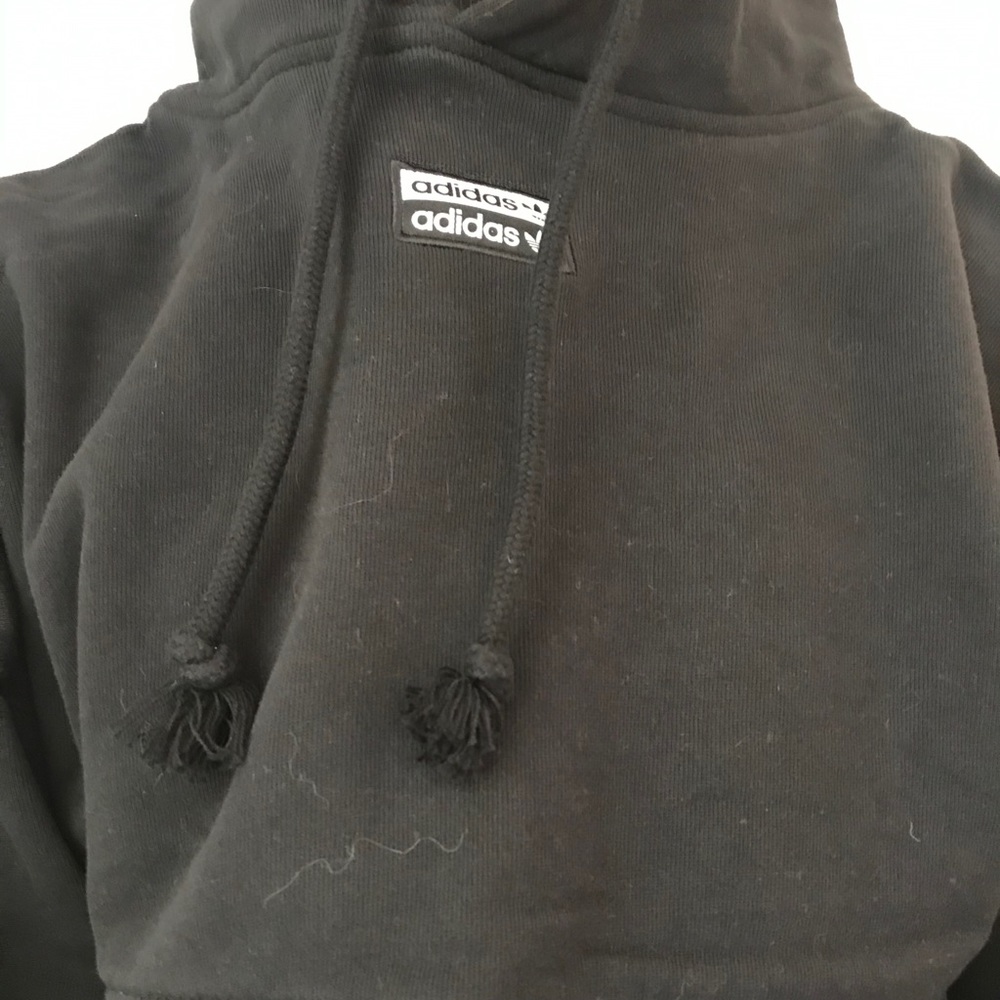 Black Adidas cropped hoodie